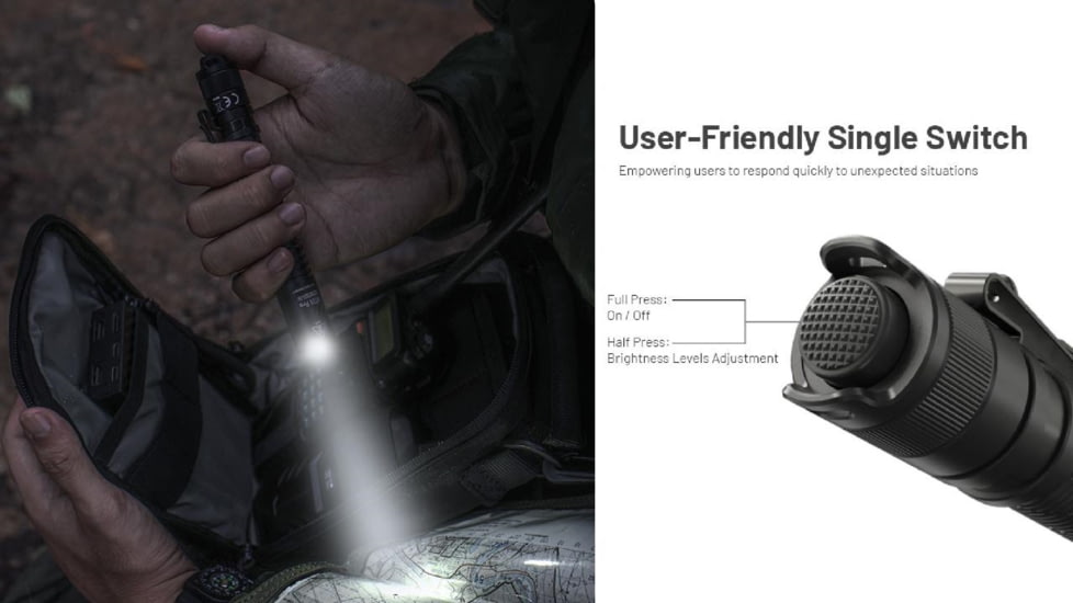 Nitecore MT2A Pro LED EDC Rechargeable Flashlight, AA, 1000 Lumen, Black, FL-NITE-MT2APRO