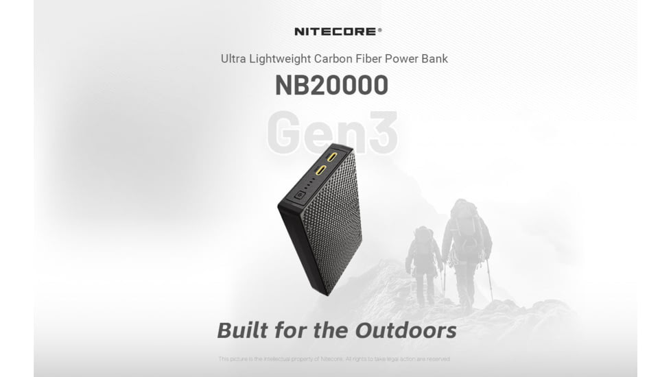 Nitecore NB20000 Gen 3 Dual USB-C Power Bank, 20 mAh, NB20000G3