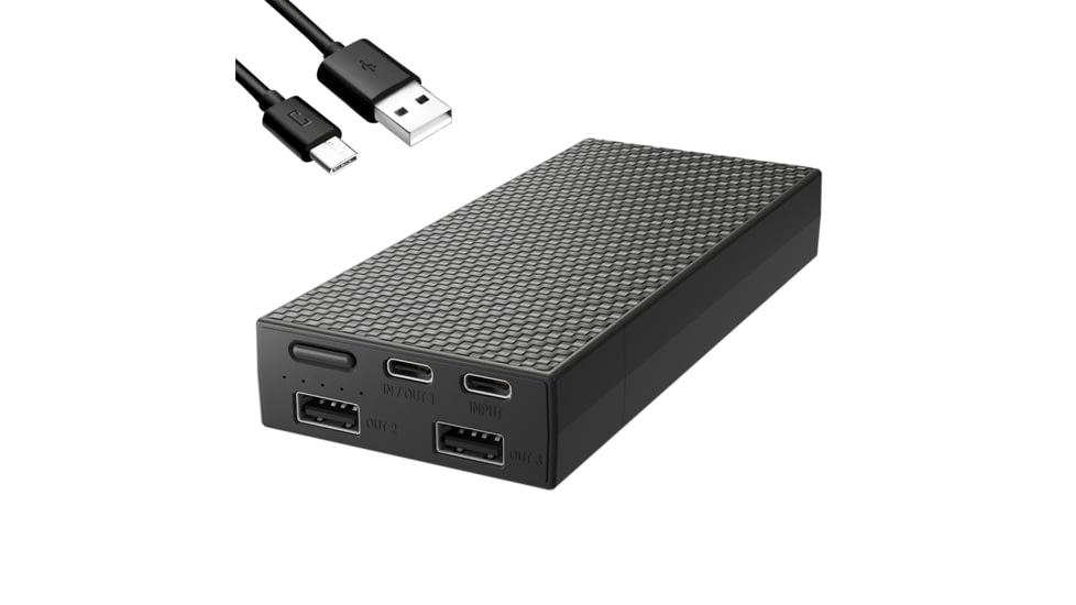 Nitecore NB20000 QC USB &amp; USB-C 4 Port 20000mAh Power Bank, Black, 6952506494446