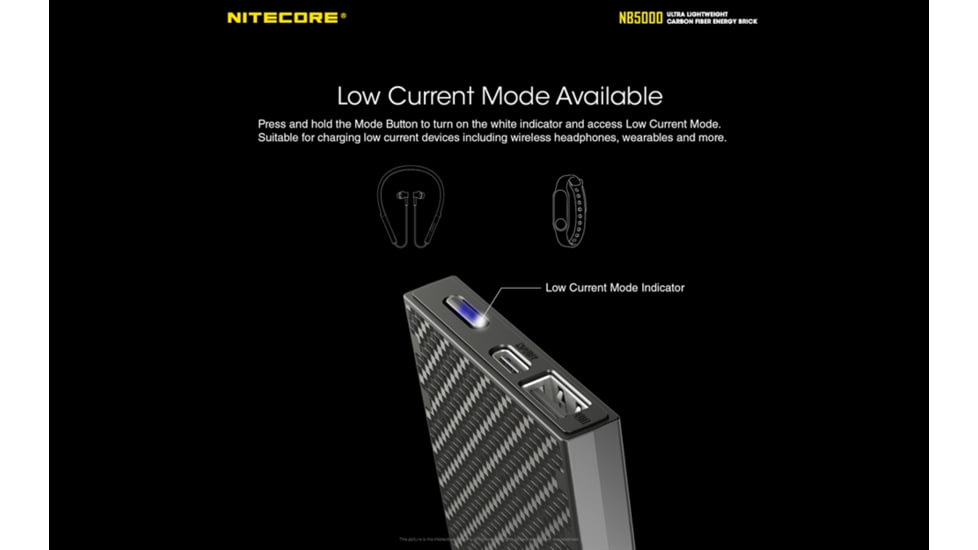 Nitecore NB5000 5000mAh Power Bank with QC USB/USB-C Dual Ports, Black, 6952506494132