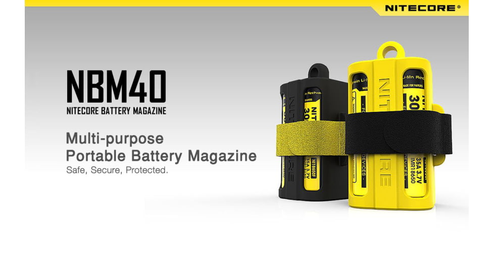Nitecore NBM40 Battery Magazine, Holds 4x 18650 Batteries, Black, 6925206491841