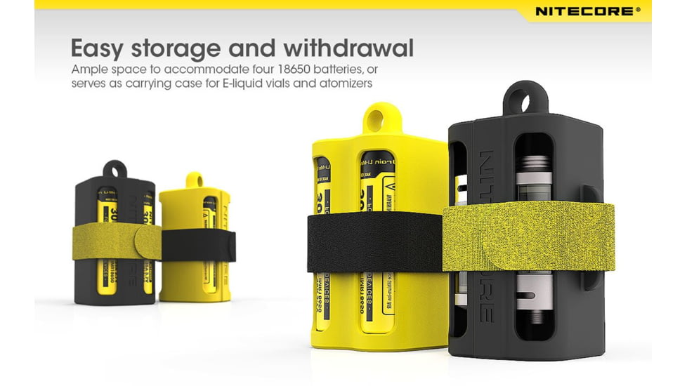 Nitecore NBM40 Battery Magazine, Holds 4x 18650 Batteries, Black, 6925206491841