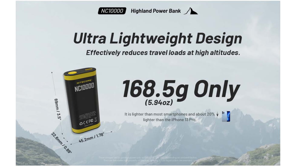 Nitecore NC10000 USB-C QC/PD 10000mAh Outdoor Power Bank, Black, 6952506495429
