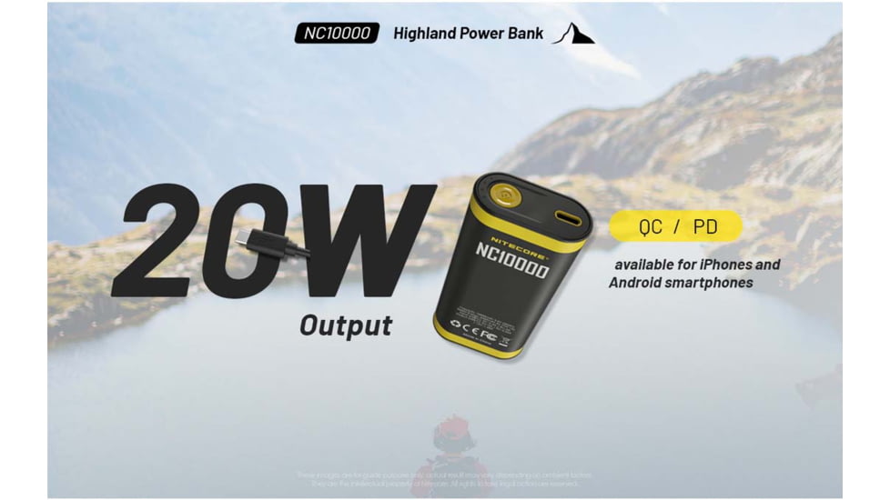 Nitecore NC10000 USB-C QC/PD 10000mAh Outdoor Power Bank, Black, 6952506495429