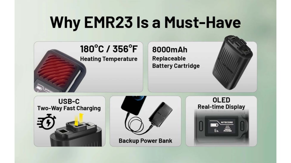 Nitecore EMR23 USB-C Rechargeable 2-in-1 Electronic Mosquito Repeller