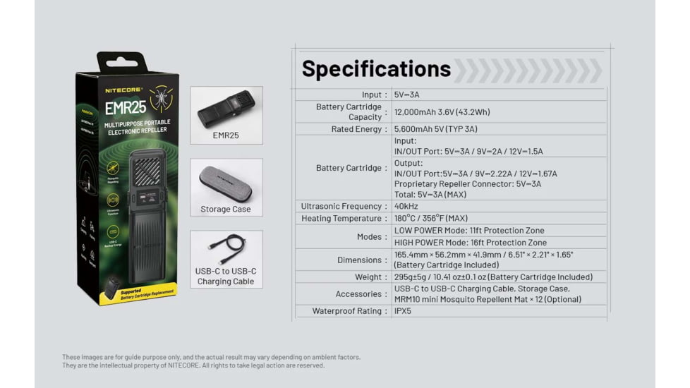 Nitecore EMR25 Multipurpose Ultrasonic Mosquito Repeller