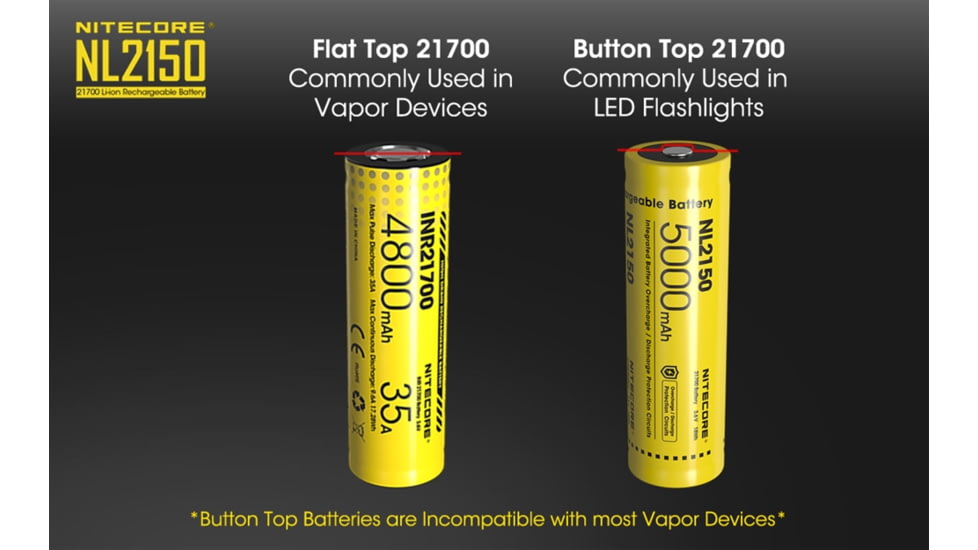 Nitecore NL2150 21700 5000mAh Rechargeable Li-ion Battery, Yellow, 6952506492848