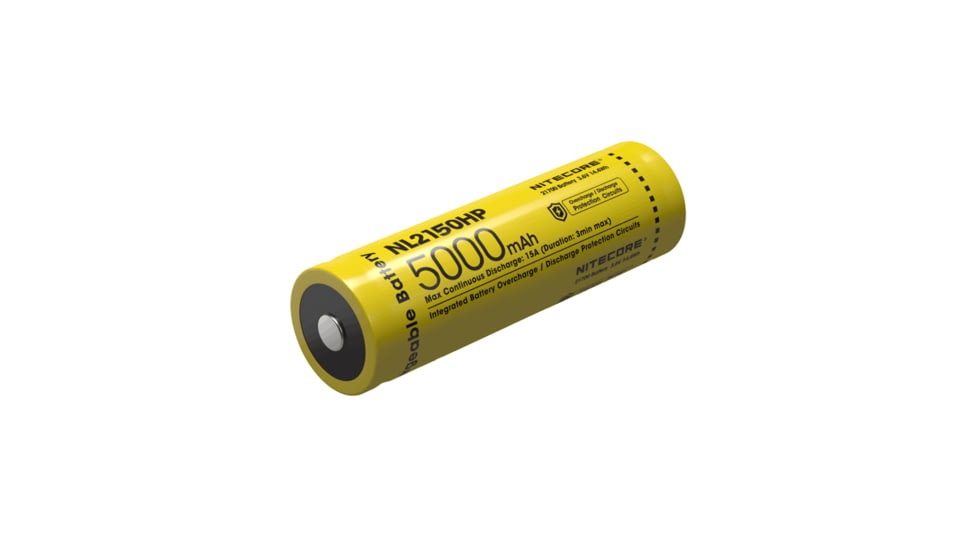 Nitecore NL2150HP 21700 5000mAh 15A High Discharge Rechargeable Li-ion Battery, Yellow, 6952506405831