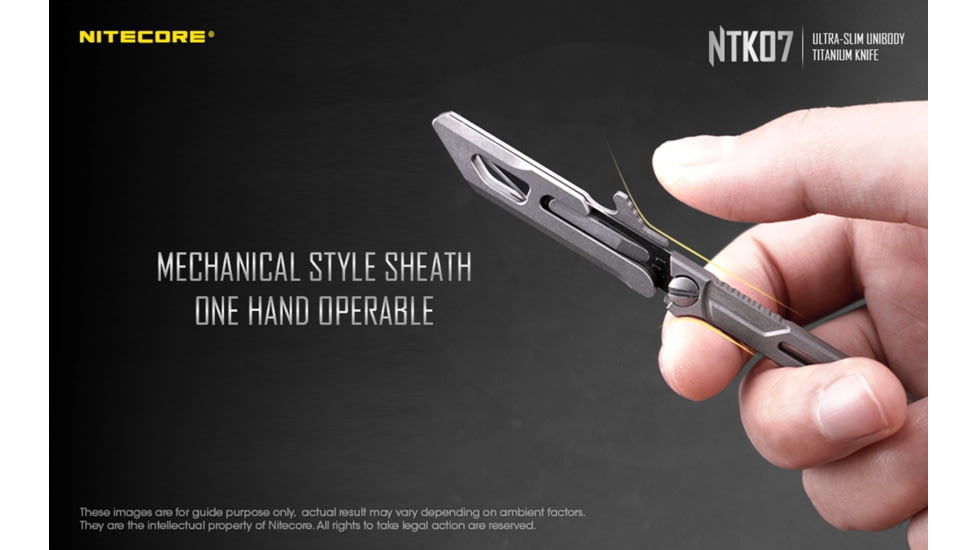 Nitecore NTK07 Titanium Knife, 4.51in, Silver, 6952506494088