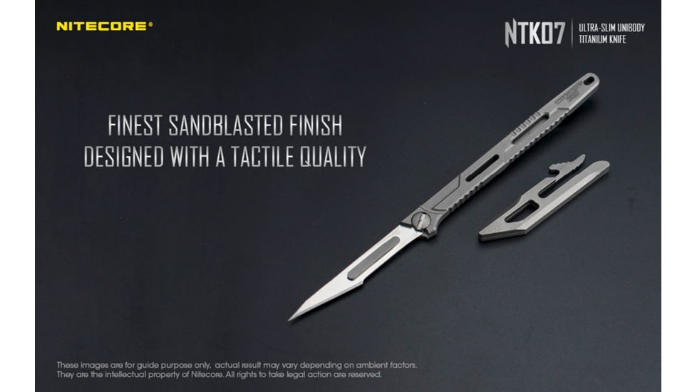 Nitecore NTK07 Titanium Knife, 4.51in, Silver, 6952506494088