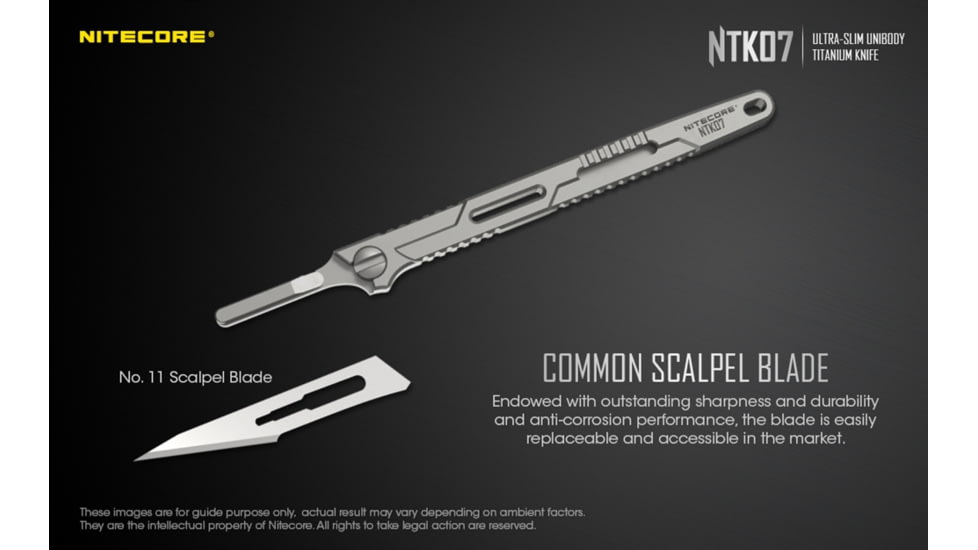 Nitecore NTK07 Titanium Knife, 4.51in, Silver, 6952506494088