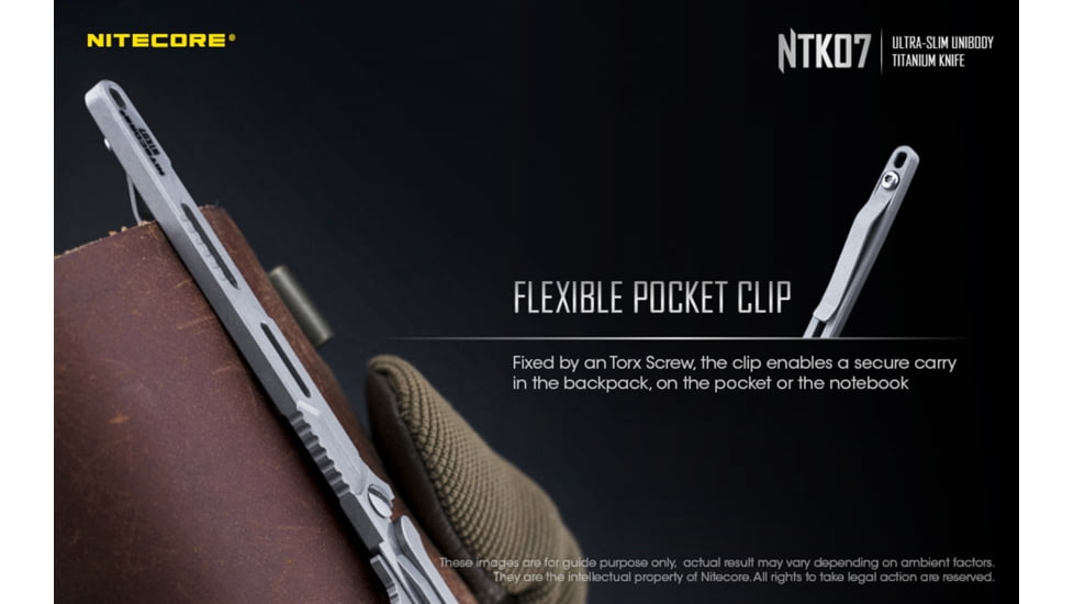 Nitecore NTK07 Titanium Knife, 4.51in, Silver, 6952506494088