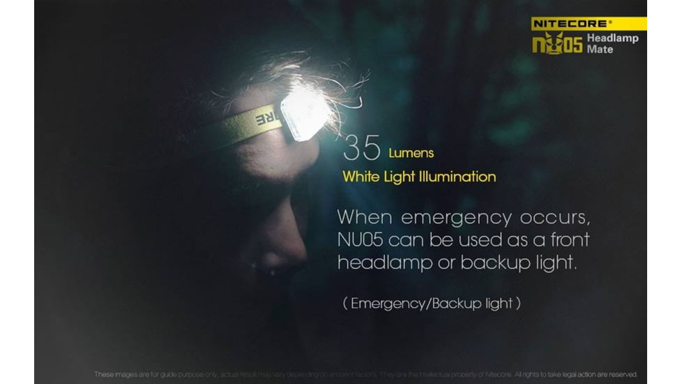 Nitecore NU05 White &amp; Red USB Rechargeable Emergency Signal Light, Black, 6952506403837