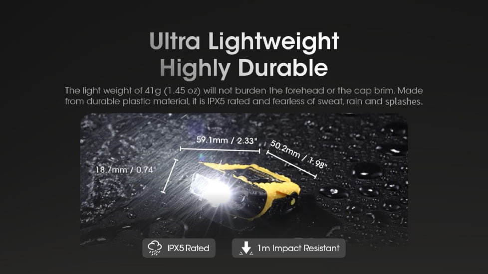 Nitecore NU11 Motion Sensor Clip-On Cap Headlamp, Black, FL-NITE-NU11