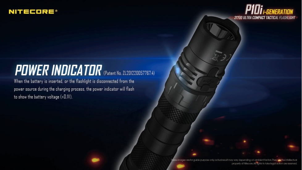Nitecore P10i 1800 Lumen USB-C Rechargeable Flashlight, Black, 6952506406500