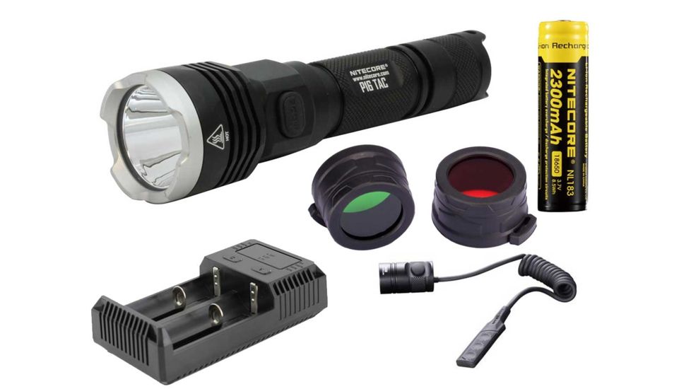 Nitecore P16-TAC Tactical LED Flashlight Hunting Kit with GM04 Gun Mount, Black NITECORE-P16-TAC-HUNTING-KIT-GM04