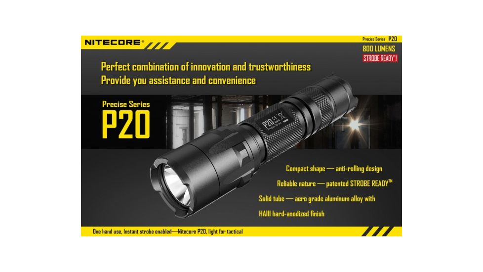 Nitecore P20 XM-L2 LED Flashlight,800 Lumens NITECORE-P20-XML2