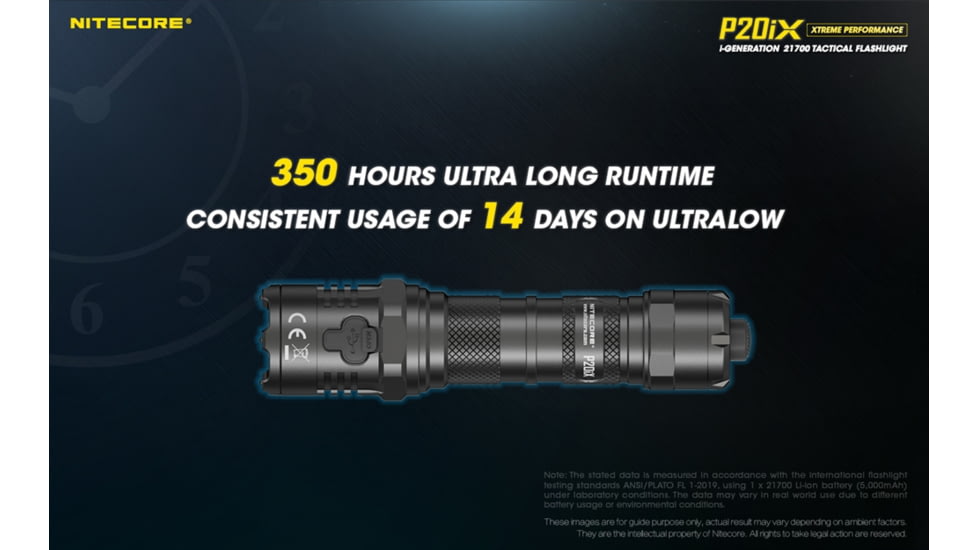 Nitecore P20iX 4000 Lumen USB-C Rechargeable Flashlight, Black, 6952506406722