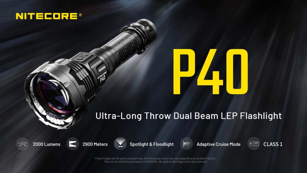 Nitecore P40 3171 Yards Ultra Long Throwing USB-C Rechargeable 2000 Lumens LED Flashlight