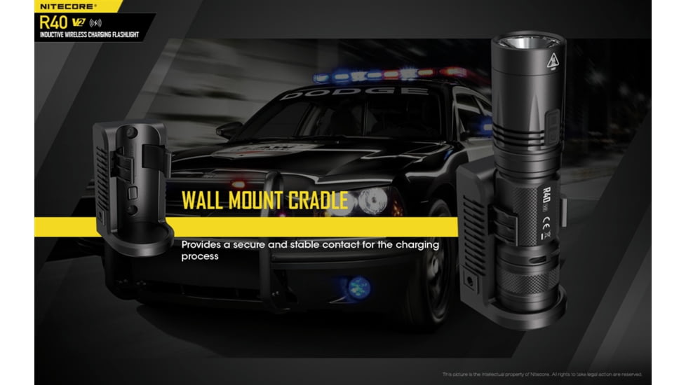 Nitecore R40 v2 1200 Lumen Rechargeable Flashlight Kit, Black, 6952506405992