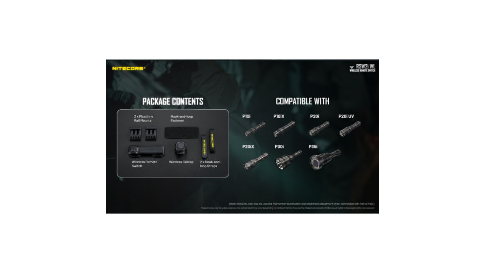 Nitecore RSW2i Wireless Remote Pressure Switch for iGeneration Flashlights, Black, PS-NITE-RSW2iWL