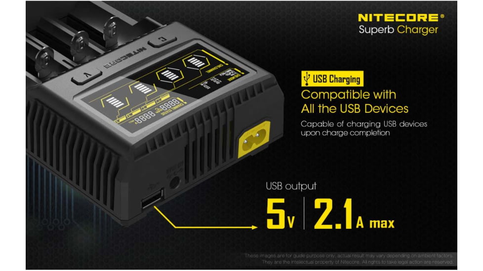 Nitecore SC4 4-Slot Superb Universal Charger for Batteries, Black, 6952506491513