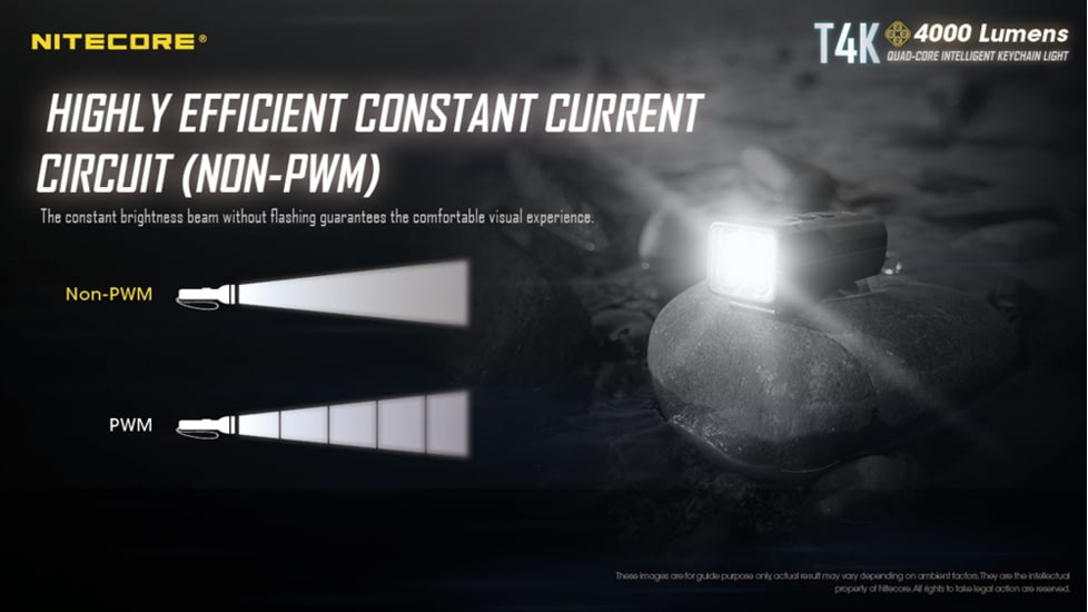 Nitecore T4K 4000 Lumen Ultra Bright EDC Flashlight, Black, 6952506406524