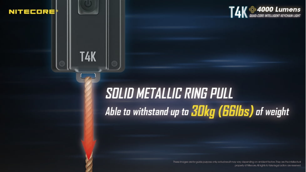 Nitecore T4K 4000 Lumen Ultra Bright EDC Flashlight, Black, 6952506406524