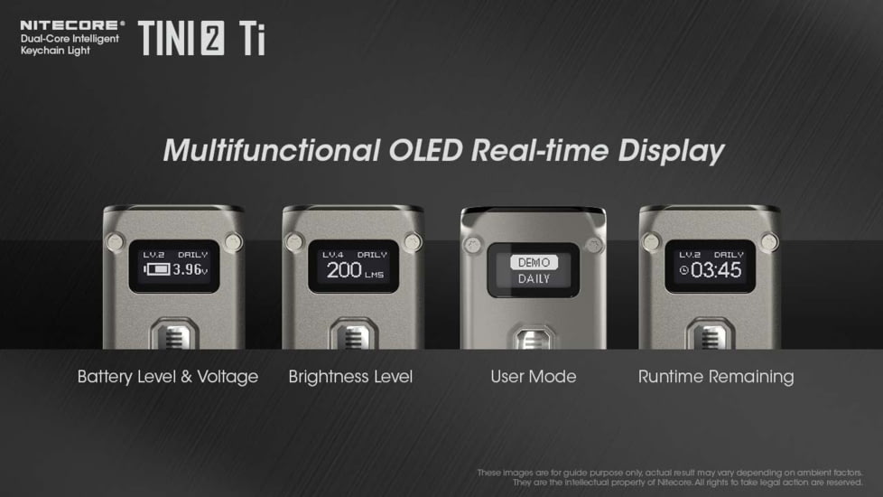 Nitecore TINI 2 500 Lumen Rechargeable Keychain Flashlight, Titanium, 6952506407163