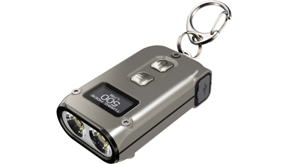 Nitecore TINI 2 500 Lumen Rechargeable Keychain Flashlight, Titanium, 6952506407163