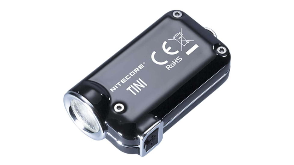 Nitecore TINI SS 1 x Li-ion Battery Pack CREE XP-G2 S3 LED Rechargeable Keychain Flashlight, 380 Lumens, Jet Black, TINI-SS-BLACK