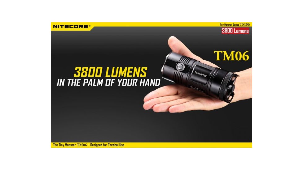Nitecore TM06 Cree XM-L2 U2 LED Tiny Monster LED Flashlight,3800 Lumens NITECORE-TM06