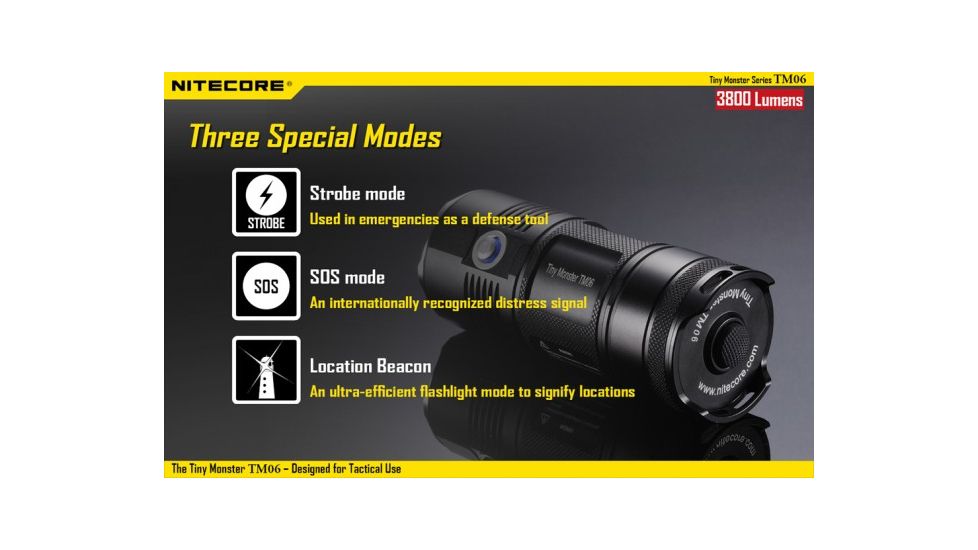Nitecore TM06 Cree XM-L2 U2 LED Tiny Monster LED Flashlight,3800 Lumens NITECORE-TM06