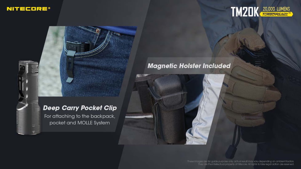 Nitecore TM20K 2000 Lumen Flashlight, Black, 6952506407057
