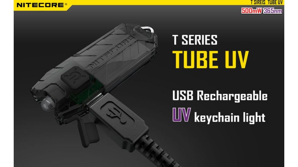 Nitecore Tube Rechargeable UV LED USB Rechargeable Keylight, Black NITECORE-TUBE-UV