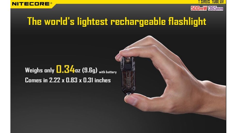 Nitecore Tube Rechargeable UV LED USB Rechargeable Keylight, Black NITECORE-TUBE-UV