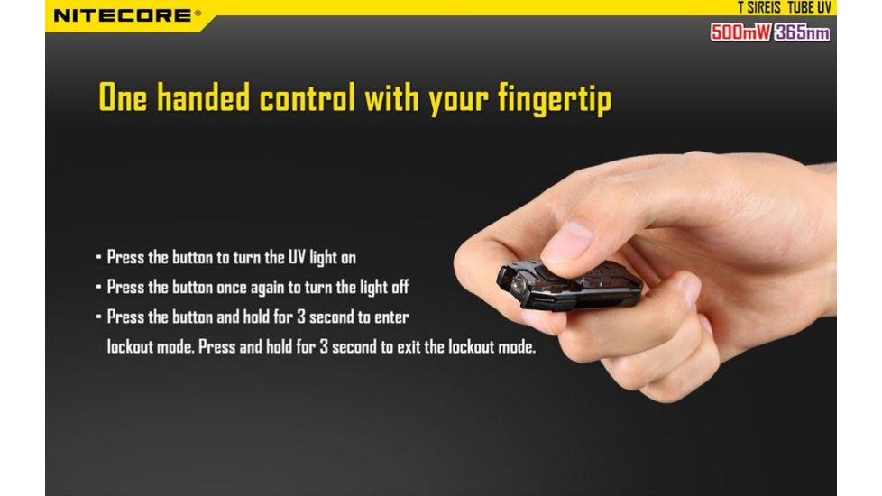 Nitecore Tube Rechargeable UV LED USB Rechargeable Keylight, Black NITECORE-TUBE-UV