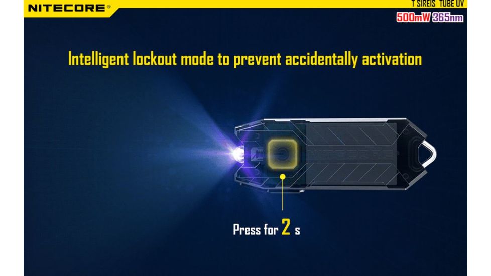 Nitecore Tube Rechargeable UV LED USB Rechargeable Keylight, Black NITECORE-TUBE-UV