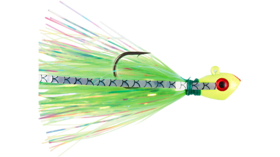 No Alibi Alien Jig Inshore Series, Style AJGP, Pearl Green Skirt, 3/8 oz Transparent Green Head, NA-AJGP-3/8