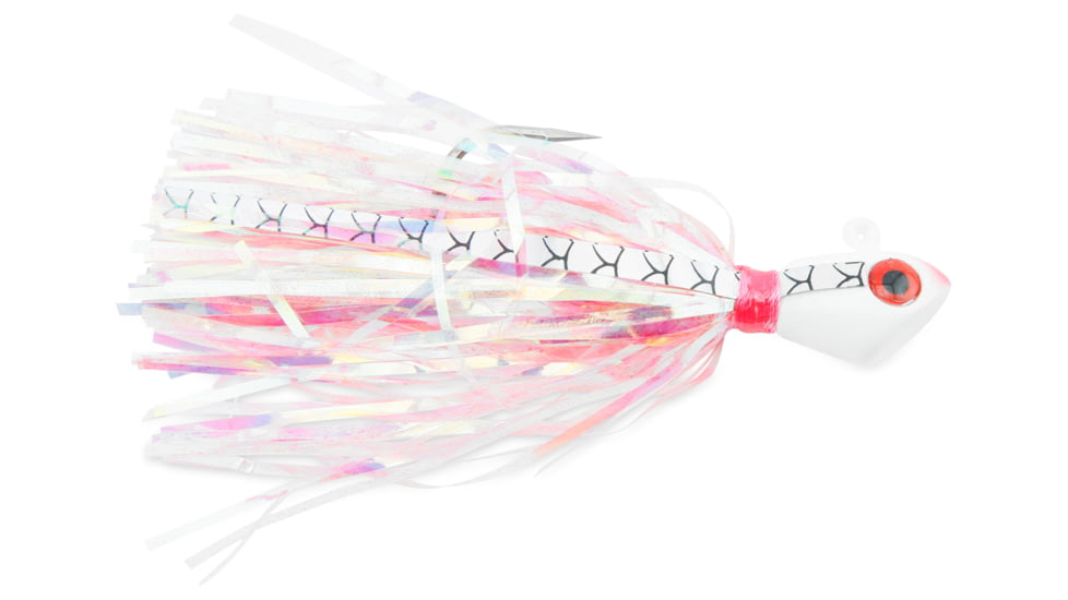 No Alibi Alien Jig Inshore Series, Style AJPP, Pearl Red Skirt, 1/2 oz Chartreuse Head, NA-AJPP-1/2