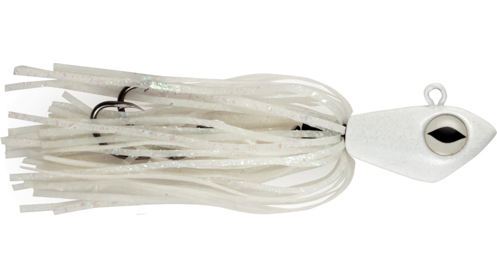 No Alibi Alien Jig Offshore Series, Fluorescent White Skirt, 4 oz White Head, NA-AJW4