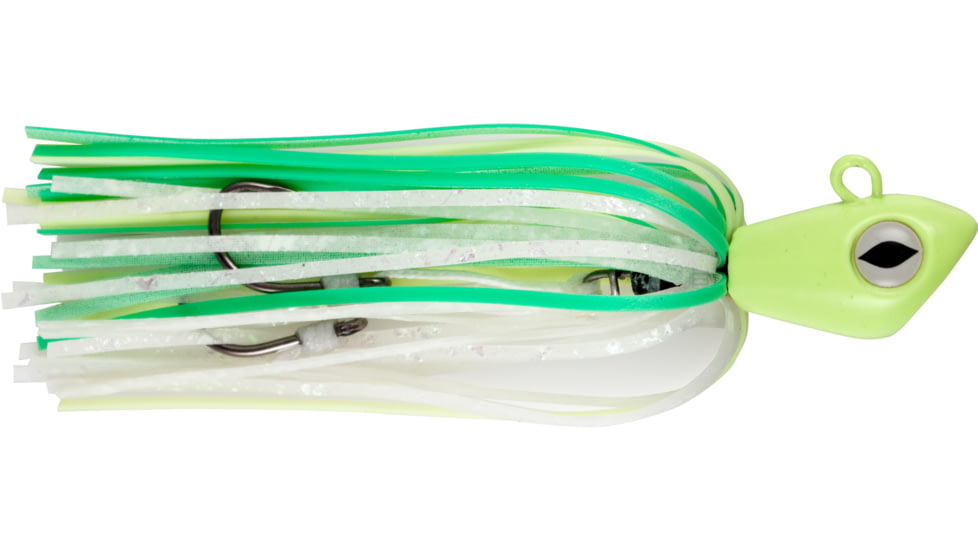 No Alibi Alien Jig Offshore Series, Glow Green/Chartreuse Skirt 2 oz Green Head, NA-AJC2