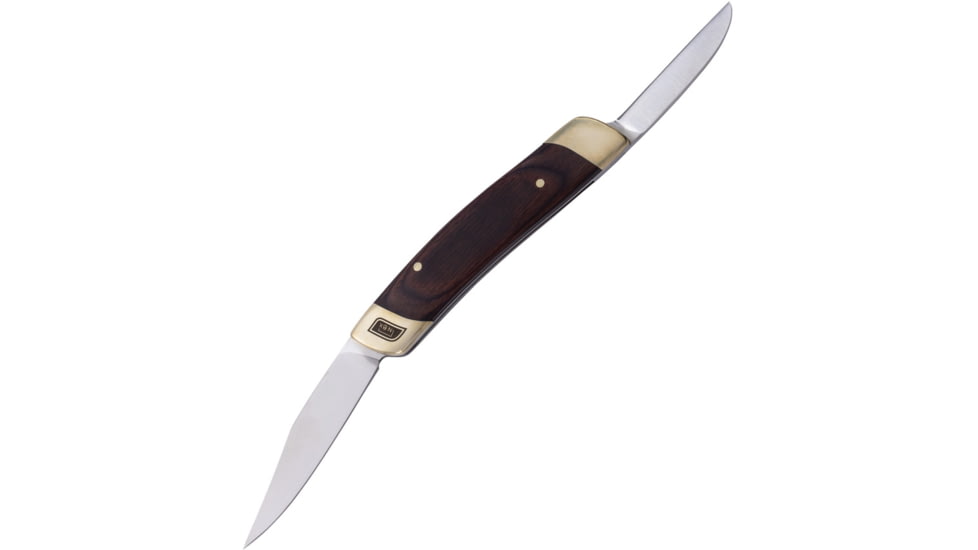 No Box Tools Whittler Brown Folding Knife, Satin finish 5Cr15MoV stainless clip and sheepsfoo, Brown wood handle, 01-0008
