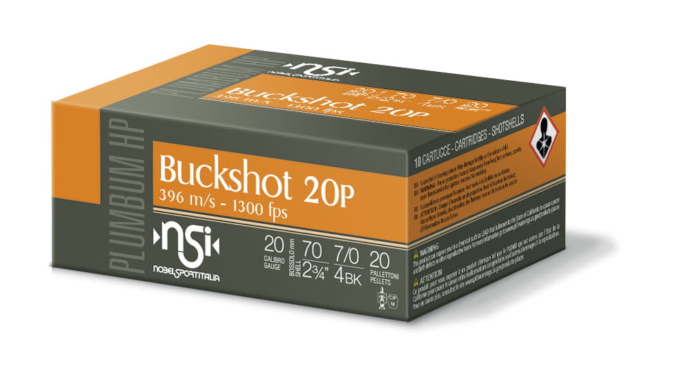 Nobelsport Ammo 20ga. 2.75 1200fps. 4bk 20 Pellets 10-pk