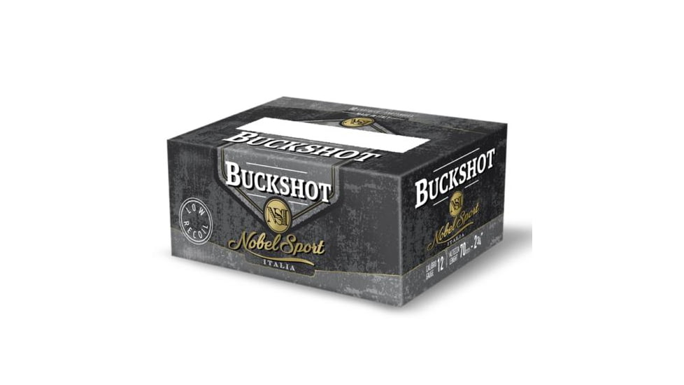 Nobelsport HP Law Enforcement 12 Gauge 27 Pellet 2.75in Buckshot Shotgun Ammunition, #4B, 25 Rounds, ANS124BK10C