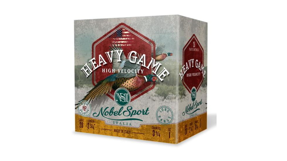 Nobelsport Heavy Game 20 Gauge 1oz 2.75in Shotgun Ammunition, #7.5, 25 Rounds, ANSVE2075