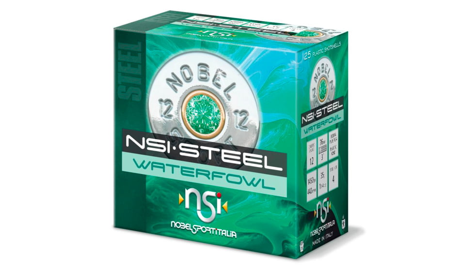 Nobelsport Nobel Sport Steel Waterfowl Shotshells 12 ga 3in 1-1/4 oz 1450 fps Size 2 25/ct, ANS123ST2