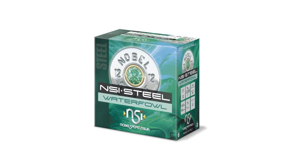 Nobelsport Nobel Sport Steel Waterfowl Shotshells 12 ga 3in 1-1/4 oz 1450 fps Size 4 250/ct Case, ANS123ST4C