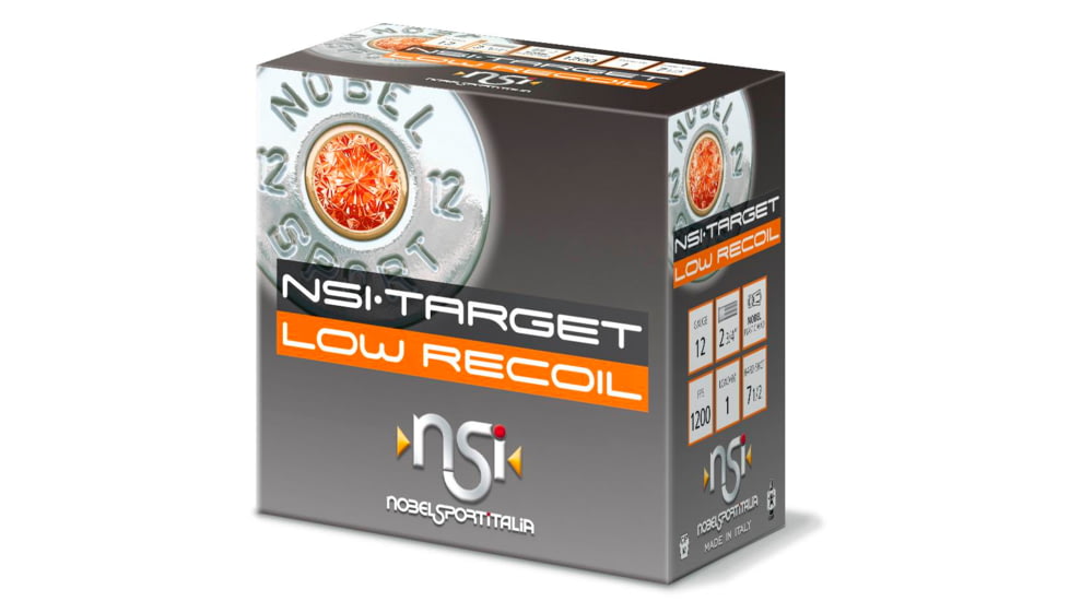 Nobelsport Noble Sport Target Low Recoil Shotshells 12 ga 2-3/4in 1 oz 1200 fps Size 8 25/ct, ANSLR18