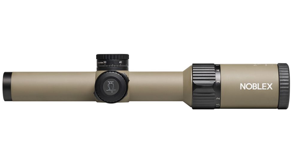 Noblex-Docter Optics N6 Comfort Rifle Scope, 1-6 x 24mm, 30mm Tube, Tac IPSC Desert, Illuminated 0 Reticle, Flat Dark Earth, 56847